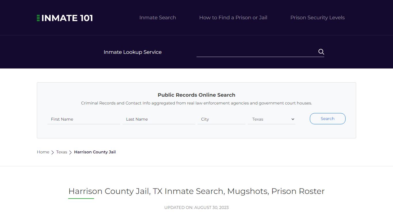 Harrison County Jail, TX Inmate Search, Mugshots, Prison Roster